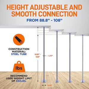 Barre de danse statique en acier chromé avec hauteur réglable, barre de fitness portable pour l'entraînement <span class=keywords><strong>à</strong></span> domicile - Product Image 3