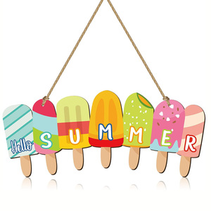 Decorazione del segno di legno della brezza del gelato di estate casa porta d'ingresso anteriore appesa all'ingrosso - Product Image 5