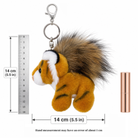 Porte-clés Lion en Peluche, Accessoire d'Intérieur de Voiture, Charme pour Rétroviseur en Véritable Fourrure de Raton Laveur, Cadeau, Vente en Gros, OEM, ODM