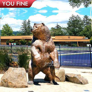 Statua Monumentale di Orso <span class=keywords><strong>Grizzly</strong></span> in Piedi, Grande Dimensione, Realistica, in Ottone e Bronzo, per Giardino Esterno YOUFINE - Product Image 5