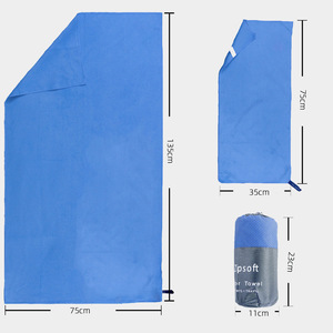 Asciugamano da spiaggia in 2 pezzi in pile doppio in microfibra per vacanze sportivo con Logo personalizzato per <span class=keywords><strong>la</strong></span> stagione estiva all'ingrosso - Product Image 4