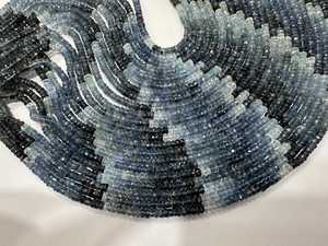 Natural Blue Moss Aquamarine Gemstone Rondelle Beads: 14" Jewelry <b>String</b> (4-5 MM) - Product Image 1