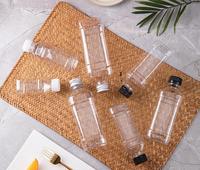 Bouteilles d'eau en plastique PET carrées de qualité alimentaire, étanches, 100 ml, 500 ml, bouteilles de jus, bouteilles PET portables personnalisées pour les boissons