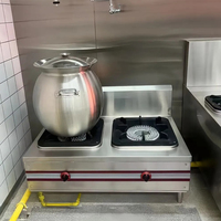 Îlot de cuisson commercial en acier inoxydable avec pieds à hauteur réglable Conception autoportante pour l'installation de cuisine de restaurant rapide