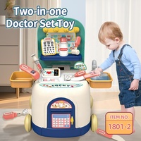 Disesuaikan simulasi mainan Dokter Kecil penyimpanan kereta kecil mainan 2 in 1 permainan dokter mainan Puzzle bermain peran