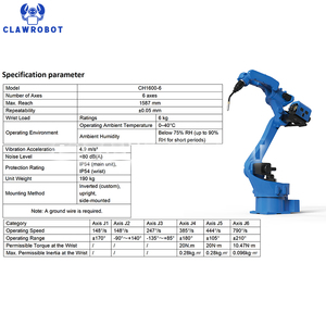 Robot de soudage CLAWROBOT 6 axes 6 kg, soudage laser, soudage à l'arc, soudage de pièces automobiles, portée de 1587 mm, bras robotisé CE - Product Image 3