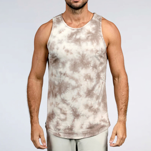 Camiseta sin mangas de punto con corte Cloud Dye Drop, 67% poliéster, 28% algodón, 5% elastano, estilo urbano para entrenamiento de hombre - Product Image 1