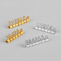 Support d'affichage de prix en métal 3D avec chiffres interchangeables multi-devises pour bijouterie de luxe, vente en gros