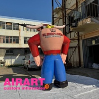 Poupée de cow-boy gonflable personnalisée en usine pour la décoration d'événement cosplay, poupée de dessin animé gonflable géante