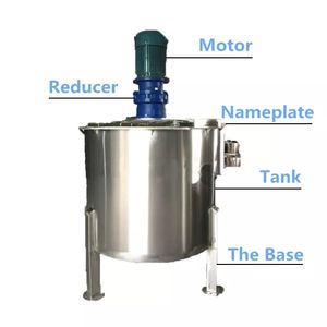 מכונת ערבוב נוזלים תעשייתית, מיכל נירוסטה עם מערבל, לייצור צבעים, סבון, מזון ודטרגנטים - Product Image 5