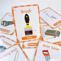 Conception de taille de papier personnalisé impression enfants enfant dinosaure cognitif éducatif cartes Flash Flashcards boîtes ensemble avec anneau de reliure