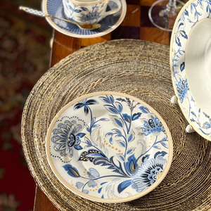 Bộ đồ ăn sứ cao cấp 20 món, họa tiết hoa văn cổ điển phương Đông màu xanh lam, sang trọng, dùng cho nhà hàng và ăn tối tại gia. - Product Image 4