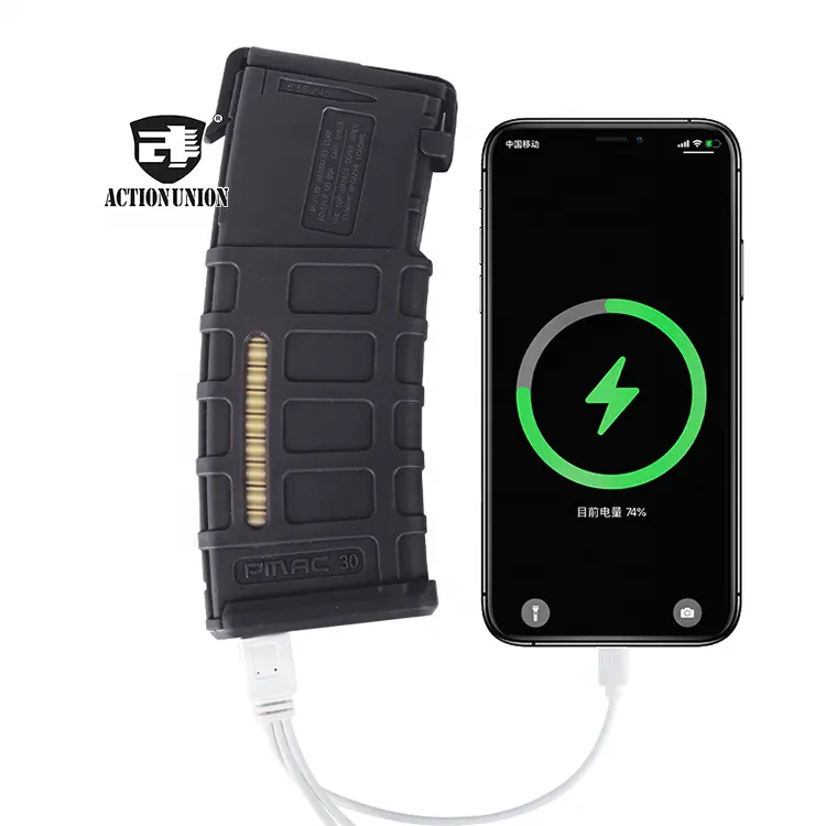 Outdoor taktische Notfall-Guernung p'mac Magazin-Stil Powerbank-Hülle intelligent tragbar 9mm Power Bank-Schachtel Hülle Telefonladegerät