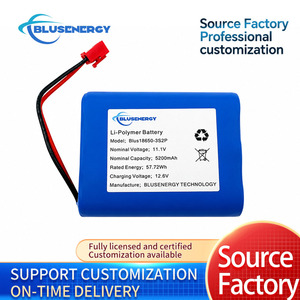 Paquete de Baterías Recargables de Polímero de Litio Blus18650 3S2P, 11.1V 5200mAh 57.72Wh, Voltaje de Carga de 12.6V con Conector de Enchufe Rojo - Product Image 3
