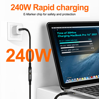 Cable Coaxial USB4/Thunderbolt 5 de 16K y 240W, Macho a Hembra, Ultra HD, Carga Rápida, Transferencia de Video de 80Gbps y 16K, Cable USB A347-6