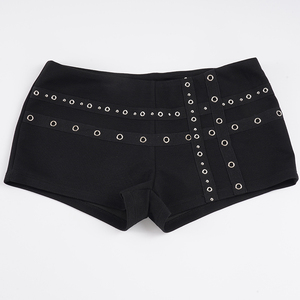 Shorts de mujer de tiro bajo con ojales individuales, estilo Dark Hot Girl, para streetwear y punk - Product Image 2