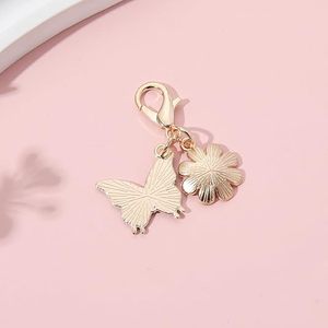 Multi Style Butterfly <b>Daisy</b> Flower Charm Set Lobster Clasp Butterfly Keychain for Backpack Key Necklace Bracelet Jewelry Making - Product Image 6