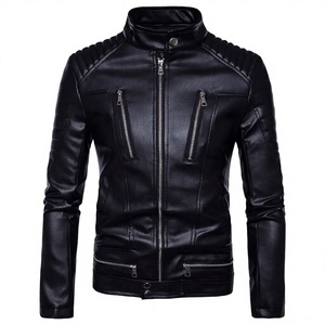 High Quality New <b>Men's</b> Winter Leather <b>Jacket</b> Breathable Waterproof Windproof Black <b>Velvet</b> Coat - Product Image 2