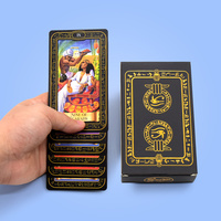 Cartes de Tarot russes en feuille d'or avec impression personnalisée en gros de haute qualité