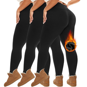 Leggings foderati in <span class=keywords><strong>pile</strong></span> da donna <span class=keywords><strong>con</strong></span> tasche-inverno caldi e termici pantaloni da Yoga a vita alta - Product Image 6