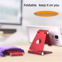 Support de bureau pliable et flexible mains libres en alliage d'aluminium rouge Maya 2025 pour tous les smartphones et tablettes – Pratique