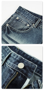 Pantalones Micro Acampanados Estilo Americano, Primavera-Verano 2025, <span class=keywords><strong>Jeans</strong></span> Versátiles para Hombre, Holgados, Ajustados, Desgastados, Fabricados en Mezclilla - Product Image 6