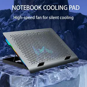 Oem Customization Aluminum Bigger Size Pad For Laptop Cooling Pads Adjustable Light Color