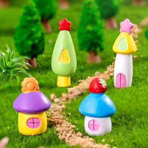 Miniatures de figurines de chaloupes champignon en résine mignonnes pour décorations paysagères, petits ornements de maison de fée, accessoires de bricolage - Product Image 3