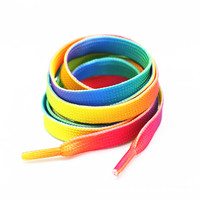 Yrunfeety – lacets de chaussures à Logo imprimé personnalisé, lacets arc-en-ciel, lacets plats, cordes colorées pour baskets