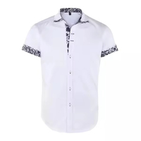 Kemeja Pria Terbaru Slim Fit Kemeja Musim Panas Lengan Pendek Kerah Modis Warna Solid Kemeja Kasual Pria Dapat Disesuaikan