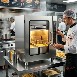 Freidora Comercial Sin Ventilación con 50 Programas Preestablecidos y Control Independiente de Cestas para Uso en Interiores VK-46BDHL-22 1. Automático Ala - Product Image 6