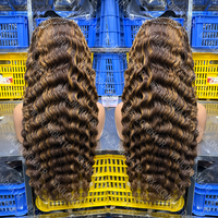 Meilleures ventes : Perruque frontale en dentelle HD 13x6 à ondulations ananas, en cheveux humains bruts avec mèches, cuticules alignées, pour professionnels