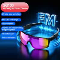 Lunettes Intelligentes IA 8MP 1080P BT6.0 Charge Magnétique Micro en Silicone Appel Vocal 55g ABC PC Étanche IPX5 Contrôle Tactile Assistant IA Extérieur