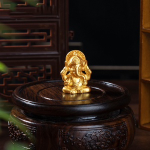Tượng voi phong thủy nhỏ may mắn Đông Nam Á, tượng voi vàng 3D, tượng Ganesha bằng nhựa, đồ thủ công trang trí - Product Image 4