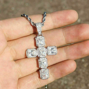 Collana con Ciondolo Quadrato in Zircone Unisex, Stile Street, Catena Lunga per Maglione, Gioielli alla Moda - Product Image 4