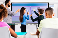 55 65 75 85 86 98 110 pouces stylo doigt tactile interactif 4K LCD cartes intelligentes numériques pour les écoles enseignant écran plat interactif