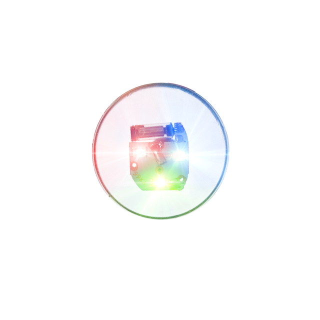 Tri-Color LED Shoe Light Disc-Shaped Multi-Color Switchable Flashing Sensor Vibrating Waterproof Button Battery Dynamic Glowing
