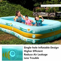 Piscine gonflable pour enfants Leyoumei SP-056s, pour bébés et enfants, en PVC bleu et acier, design gonflable à un seul trou, taille 90x75,6 cm