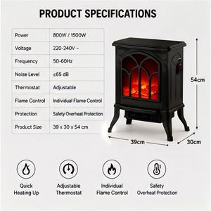 Estufa Calefactora Portátil de Plástico PTC de 1500W con Protección Antivuelco y Calentamiento Rápido para Uso Doméstico y Exterior - Product Image 6