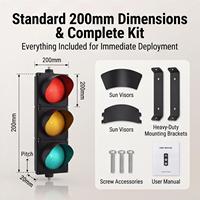 Feu de signalisation LED à commande automatique IP65, 8 pouces (200 mm), vision complète, lentilles rouge, jaune, vert, pour passage à niveau routier