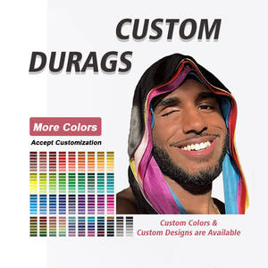 <span class=keywords><strong>Durag</strong></span> pour hommes en soie noire à motif de sublimation 360 Waves, vente en gros 2025 - Product Image 2