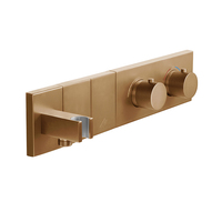 Ensemble de douche thermostatique en laiton encastré avec valve en céramique, design de douche pour hôtel et villa, finition chromée
