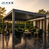 Pergola en aluminium Jiake 6063-T5 avec toit à lames motorisées pour villa de luxe, jardin, patio, espace de vie extérieur, gazebo, pavillon