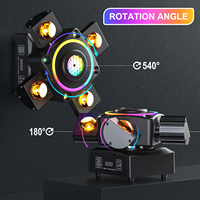 UKING 4 bras LED Laser Moving Head Light DMX512 RGBW DJ Stage Effects Lights pour mariage, fête, discothèque, KTV, club de mariage