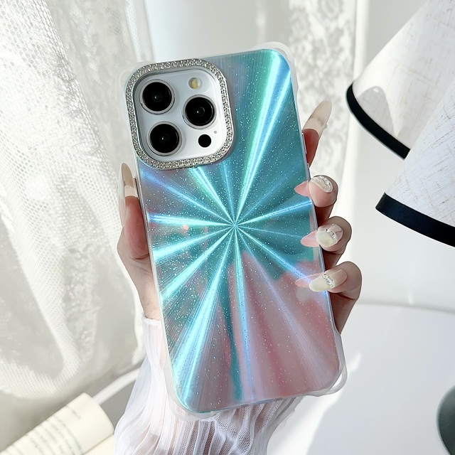 In Stock Diamond Bling Phone Case for iPhone 15 14 13 12 11 Pro Max Change Color Back Cover for iPhone 15 Case