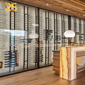 Oturma odası zemin tavan şarap rafı ekran Modern şarap dolabı bar oturma odası mobilya ev yapımı şarap depolama dolabı led ile - Product Image 4