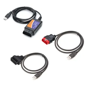 custom RoHS REACH TUV certified mini obd ii connector 16pin obd2 to usb cable