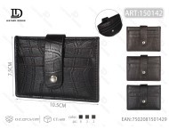 Portacarte da uomo con chiusura a bottone singolo in pelle di coccodrillo, 3 in 1, minimalista, per carte di credito - Product Image 1