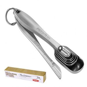 Custom Hot Sales Kitchen Item Long Handle Stainless Steel square <b>Coffee</b> Tea Measuring <b>Spoon</b> Sets - Product Image 4
