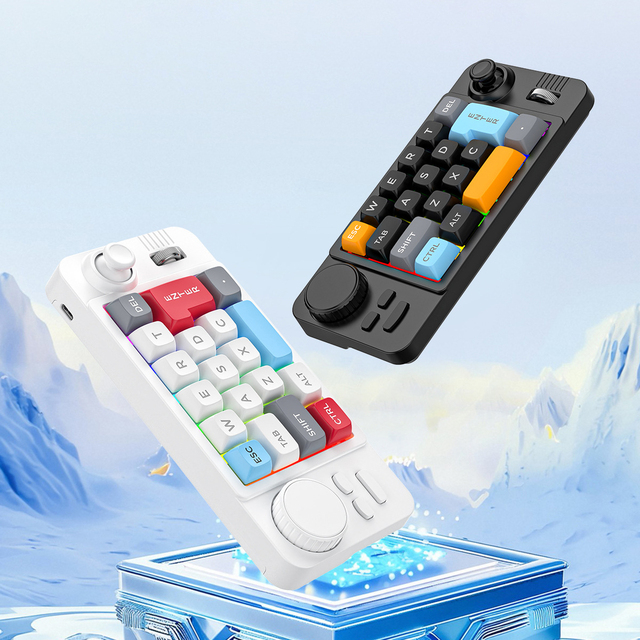 K811 Small Hot Swap Gaming Keypad Macro Custom Wired RGB Mechanical Keyboard With Controller Joystick